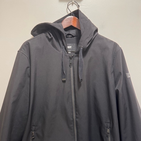 DKNY Black Hooded Jacket Full Zip Size XXL - Picture 5 of 14